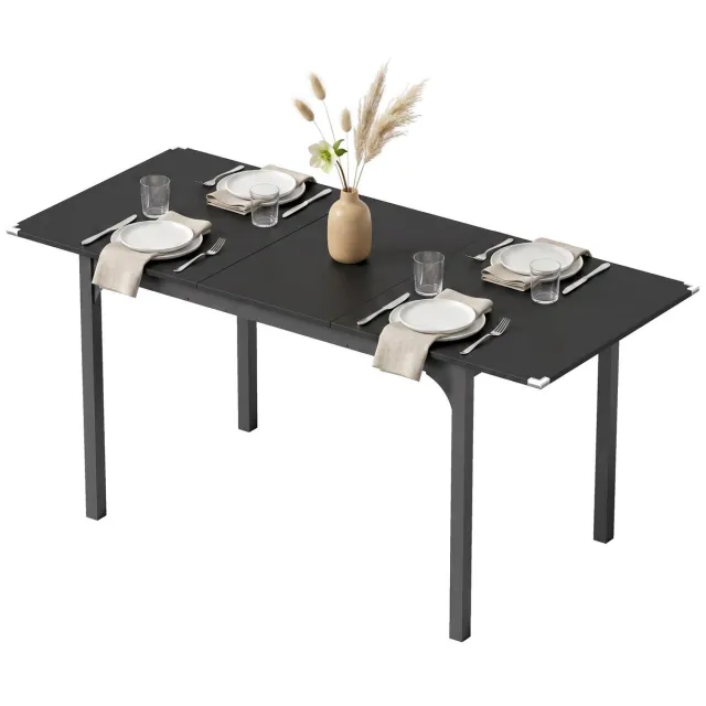 Homcom Opklapbare eettafel - MDF - 160x70x75cm - Zwart