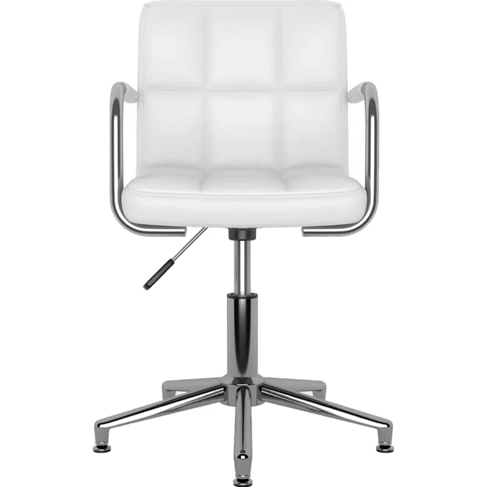 vidaXL Eetkamerstoelen draaibaar 6 st kunstleer wit, foto 2