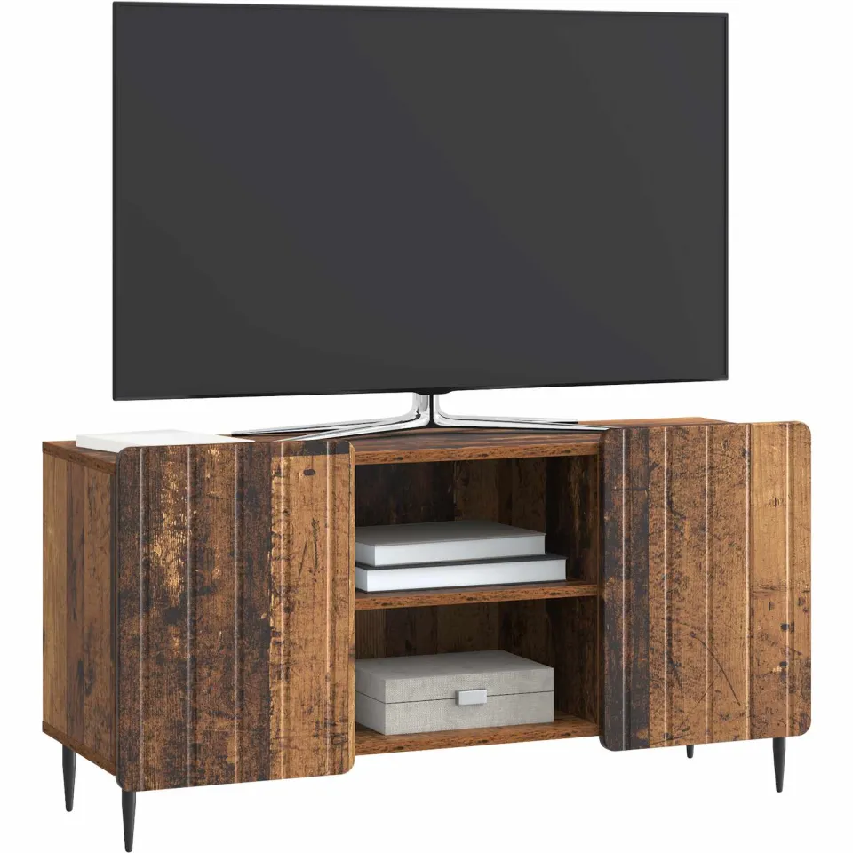 vidaXL TV-kast 102 x 34,5 x 52 cm Oud hout Bewerkt hout Bruin