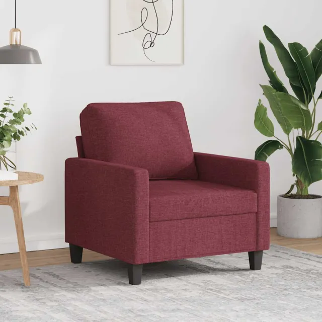 vidaXL Fauteuil 60 cm stof wijnrood