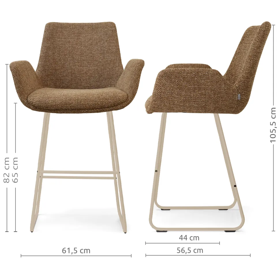 Nolon Nino-Eef barkruk bruin blend - beige onderstel - 65 cm, foto 2