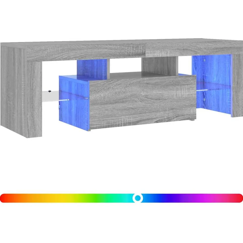 vidaXL Tv-meubel met LED-verlichting 120x35x40 cm grijs sonoma eiken