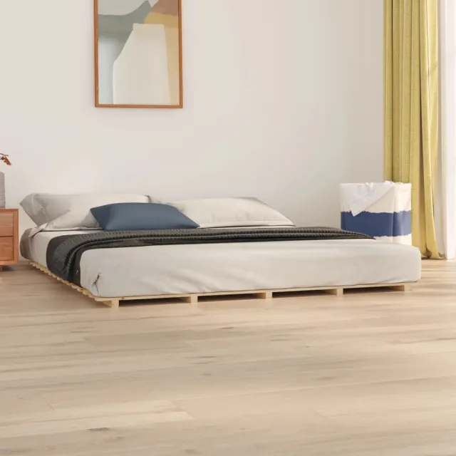 vidaXL Bedframe massief grenenhout 160x200 cm bruin