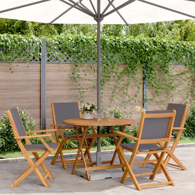 vidaXL 5-delige Tuinset massief hout en stof antracietkleurig, foto 2
