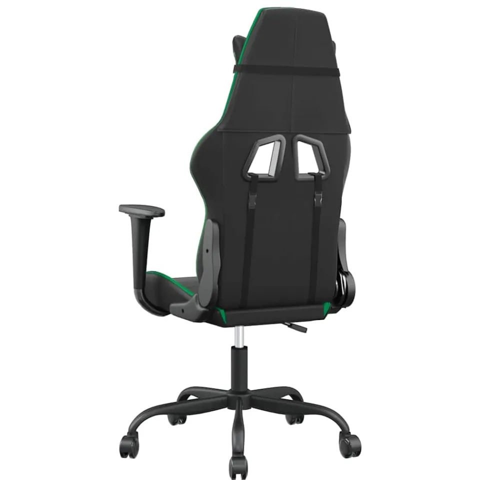 vidaXL Gamestoel kunstleer zwart en groen, foto 4