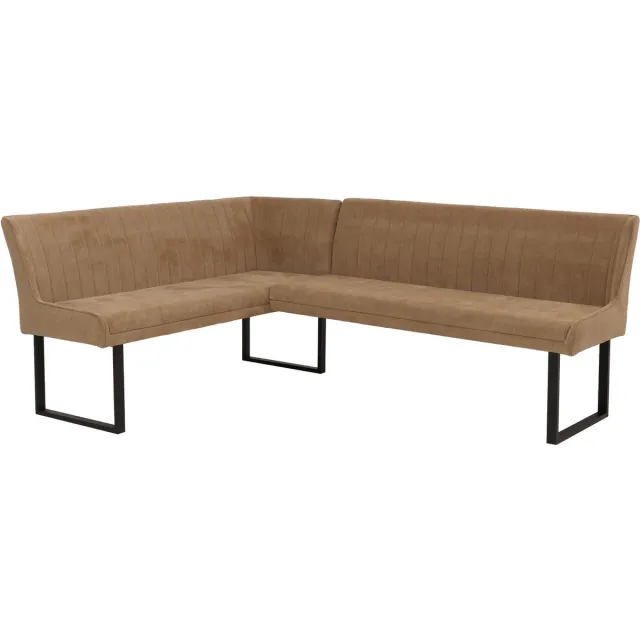 MCW Hoekbank MCW-O82, eetkamerbank, (310 g/m²) chenille stof/textiel, metaal, 159 x 210 cm ~ lichtbruin