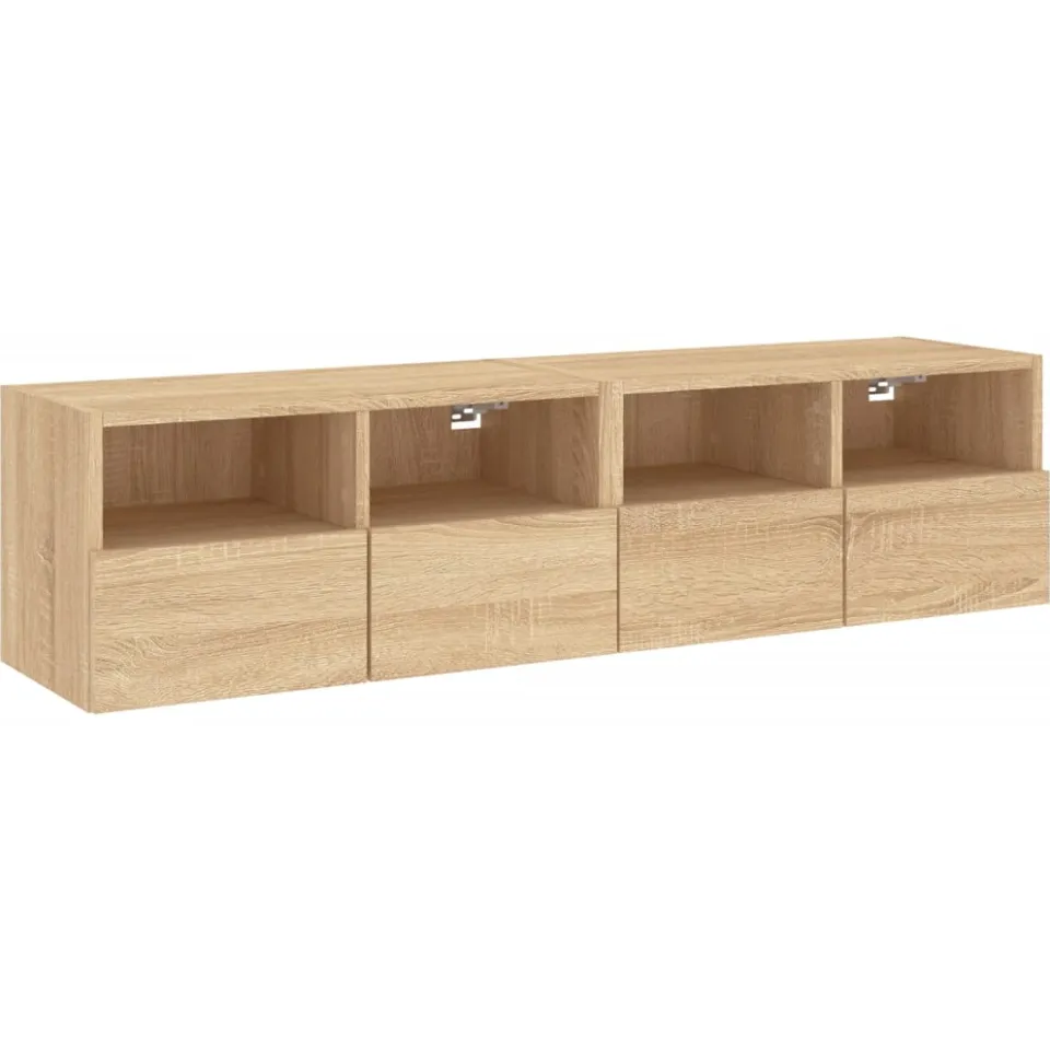 vidaXL Tv-meubels 2 st 60x30x30 cm bewerkt hout sonoma eikenkleurig Bruin