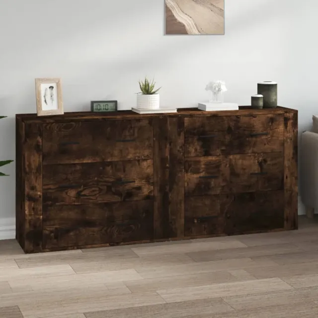 vidaXL Dressoirs 2 st bewerkt hout gerookt eikenkleurig Bruin