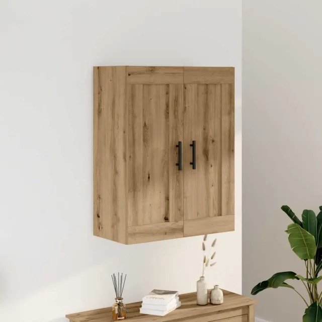 vidaXL Wandkast 69,5x34x90 cm bewerkt hout artisanaal eikenkleur Bruin