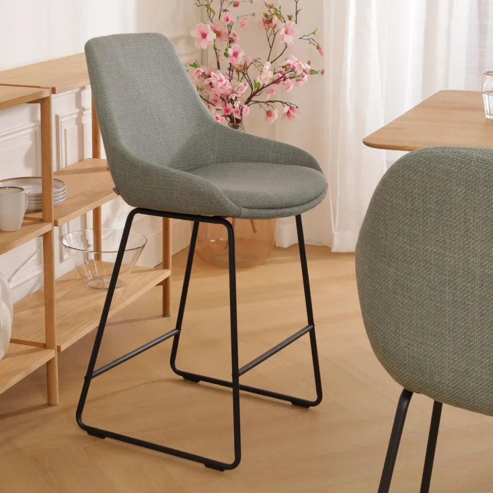 Nolon Nino-Isa barkruk saliegroen - zwart onderstel - 75 cm, foto 2