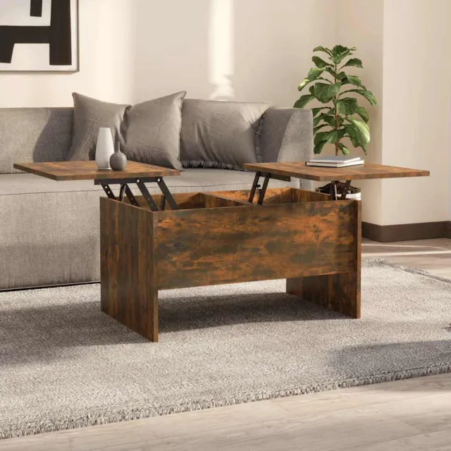 vidaXL Salontafel 80x50x42,5 cm bewerkt hout gerookt eikenkleurig Bruin