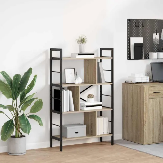 vidaXL Boekenkast 7-laags 75 x 30 x 123,5 cm Bewerkt hout Sonoma Eiken, foto 2