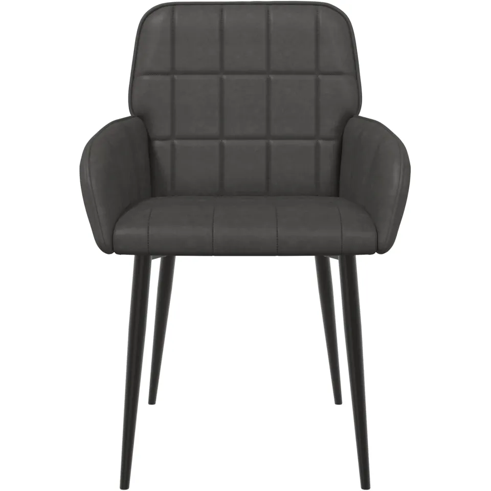 vidaXL Eettafelstoelen 2 st Kunstleer Zwart 56,5 x 50 x 85 cm