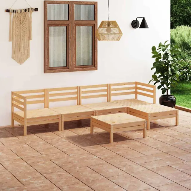 vidaXL 6-delige Loungeset massief grenenhout bruin, foto 2