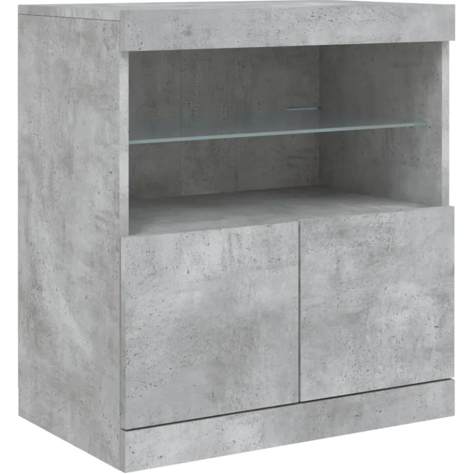 vidaXL Dressoir met LED-verlichting 60x37x67 cm betongrijs