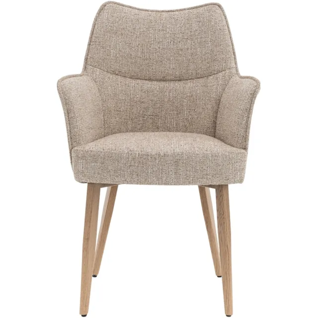DÉJA Living Eetkamerstoel Zayn - Beige/Naturel - Zithoogte 47cm - Set van 2