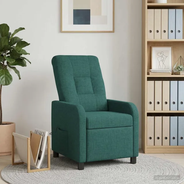 vidaXL Massage Recliner Donkergroen Stof