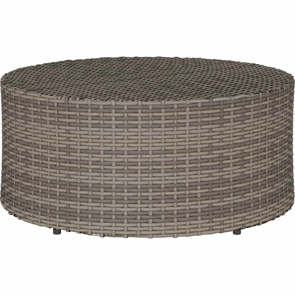 vidaXL Salontafel voor buiten Grijs Ø 68 x 30 cm polyrotan, foto 3