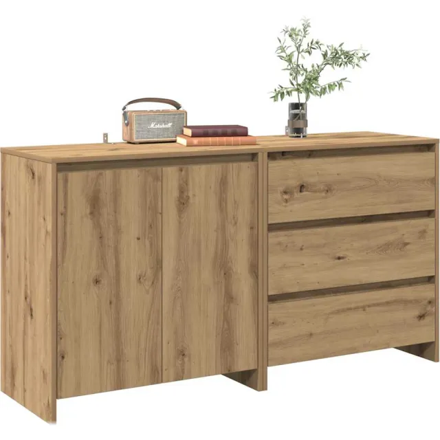 vidaXL 2-delige Dressoirs bewerkt hout artisanaal eikenkleur Bruin