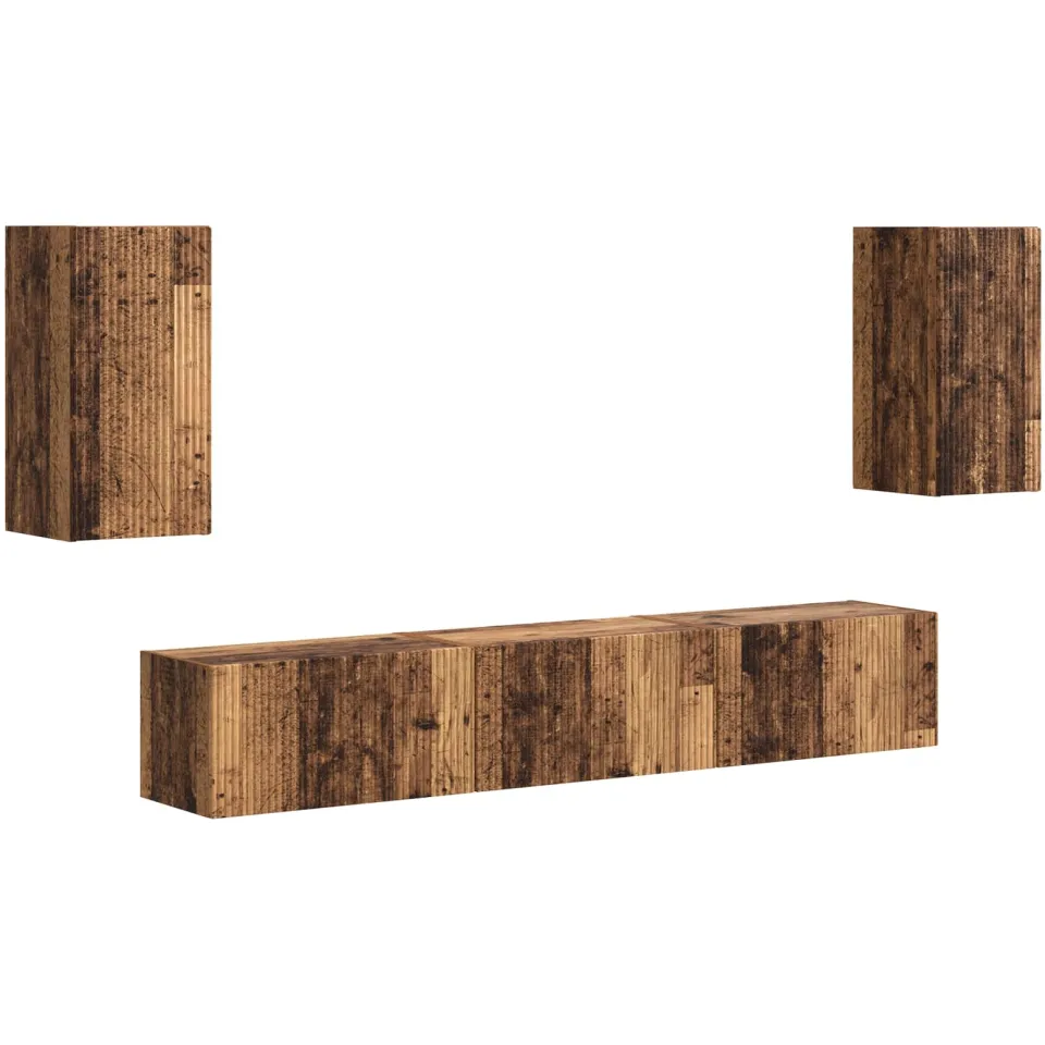vidaXL Tv-meubelset 5 st Oudhout Bewerkt hout bruin, foto 3