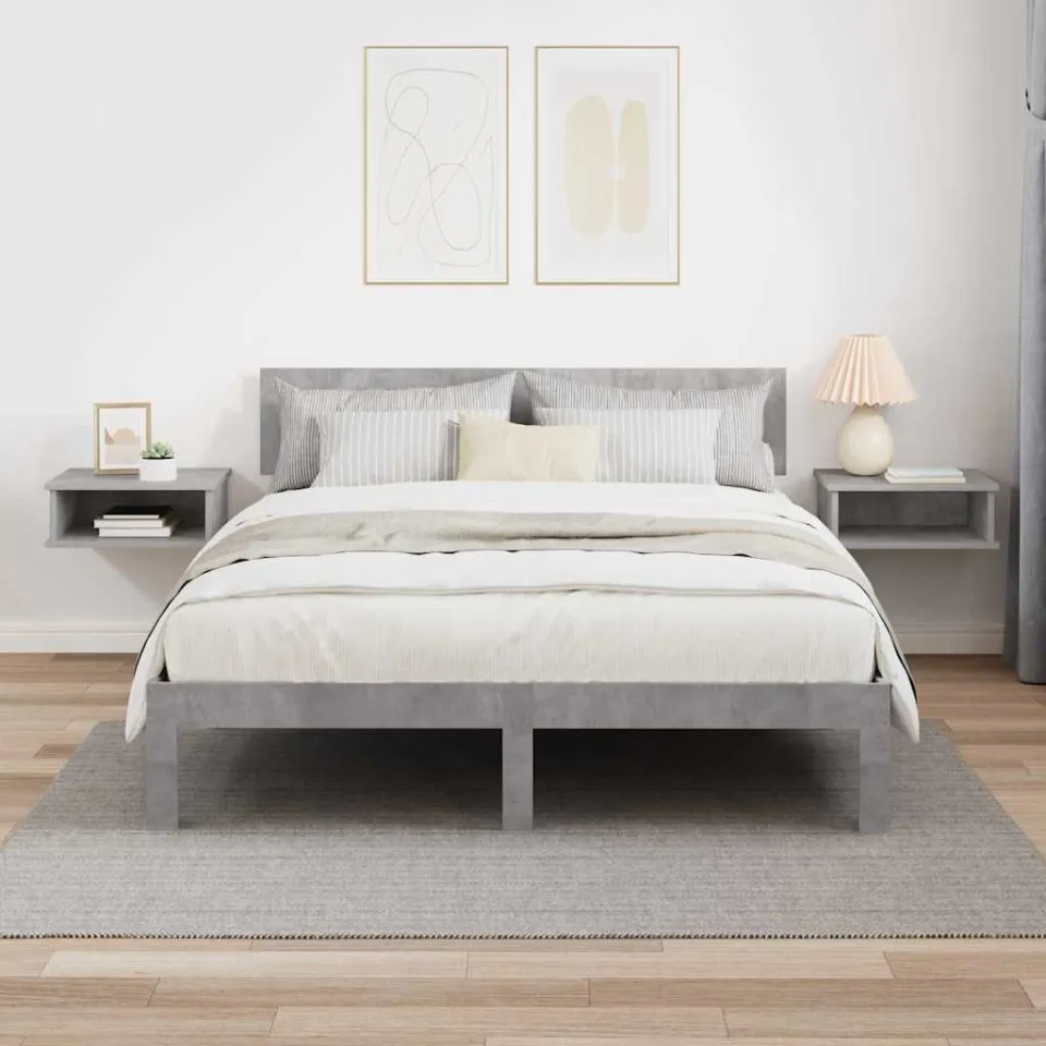 vidaXL Nachtkastje 2 st Beton Grijs 40 x 31 x 15 cm Bewerkt hout, foto 4