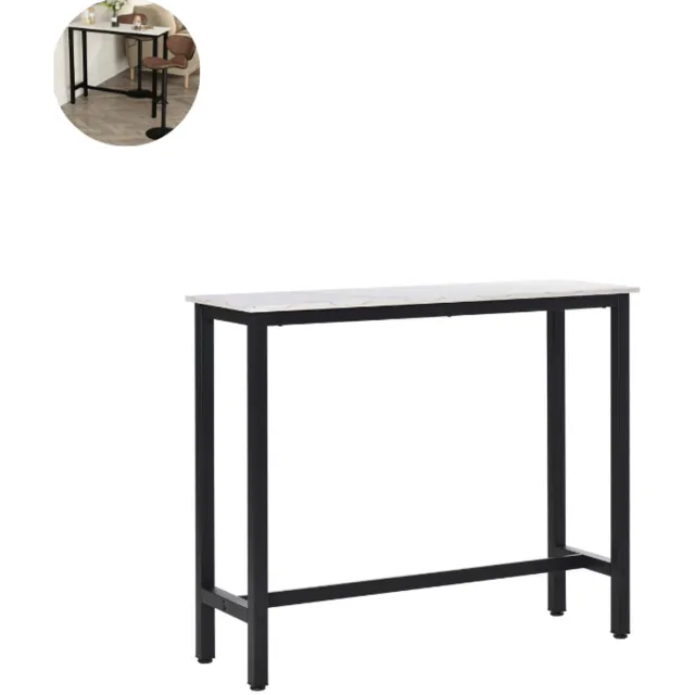 GranMaison Bartafel keuken - Bartafel Set - Barkruk - Barstoel - Keukenstoel - Voetsteun - Zwart Wit+Zwart