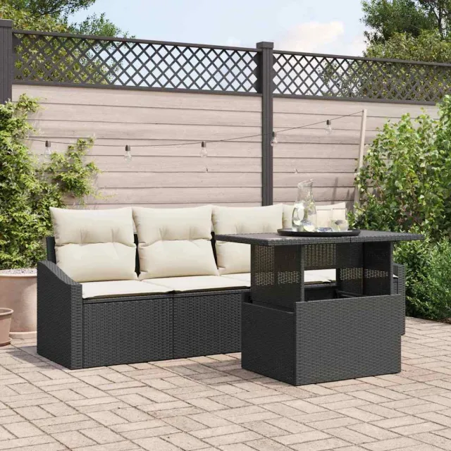 vidaXL Tuin Sofa Set 5 st Zwart poly rattan, foto 2