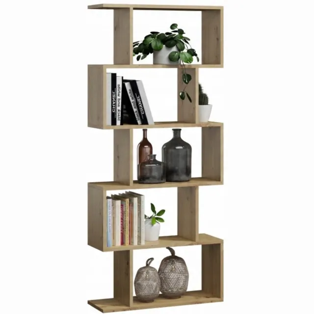 Per La Vita Bask - Boekenkast - Artisan-eiken - Open vakken - 176 x 76,4 x 28 cm