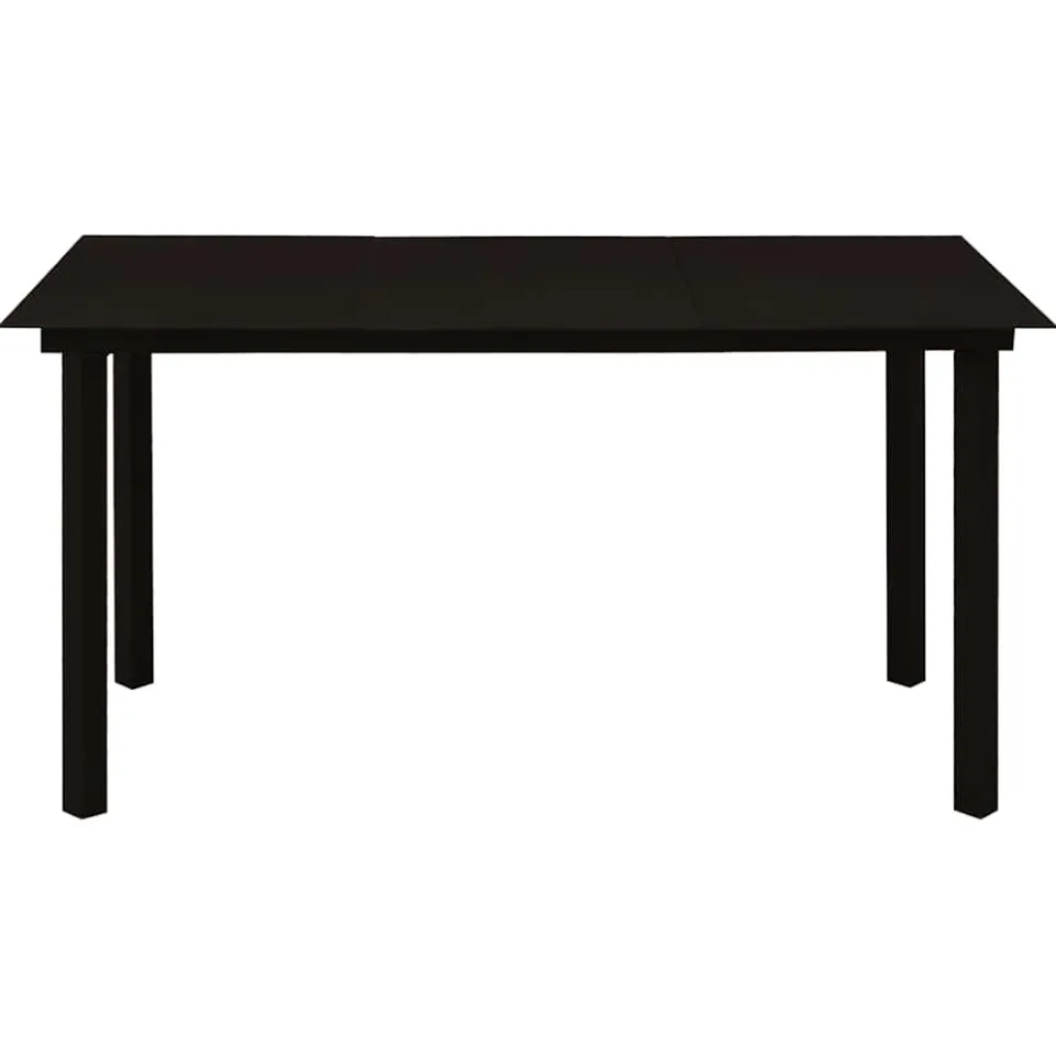 vidaXL Tuintafel 150x80x74 cm staal en glas zwart, foto 2