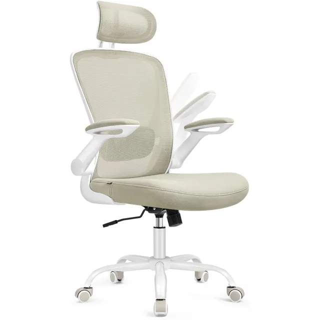 Songmics Bureaustoel – Ergonomisch – Mesh – Cappuccino beige