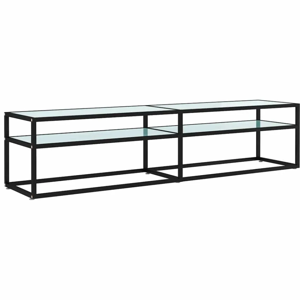 vidaXL Tv-meubel 180x40x40,5 cm gehard glas witmarmerkleurig, foto 3