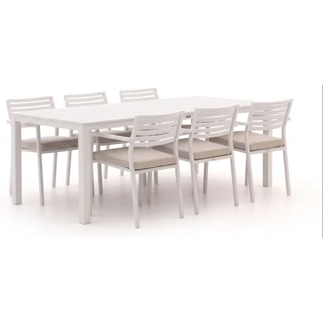 Bellagio tuinmeubelen Bellagio Rumo/Menzano 220cm dining tuinset 7-delig stapelbaar