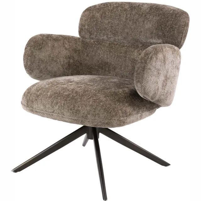 Nest of Nora Fauteuil Lenu - Champagnebruin - Draaibaar met auto-return - Pocketvering - Chenille / beklede draaistoel