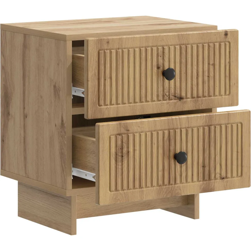 vidaXL Nachtkastje Artisanaal eiken 43 x 34,5 x 47,5 cm Bewerkt hout, foto 3