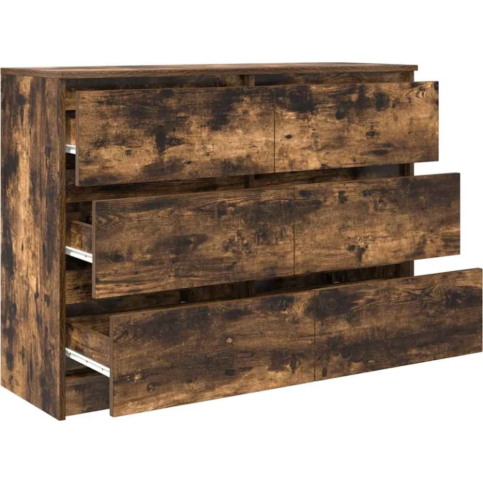 vidaXL Dressoir 100x35x76 cm bewerkt hout gerookt eikenkleurig, foto 4