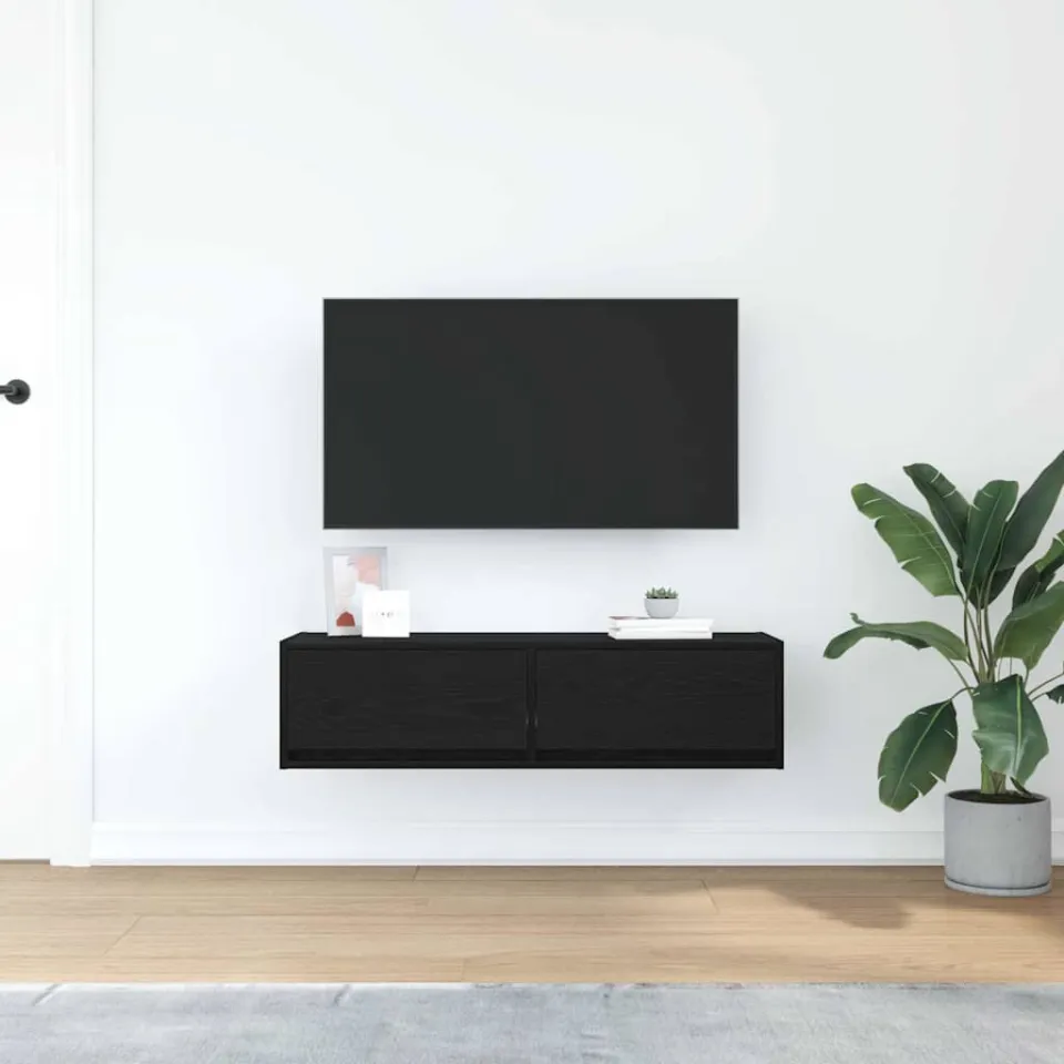 vidaXL TV-kast 100 x 31 x 25,5 cm Zwart eiken Bewerkt hout, foto 3