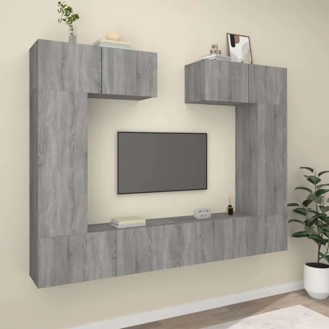 vidaXL 6-delige Tv-meubelset bewerkt hout grijs sonoma eikenkleurig, foto 2