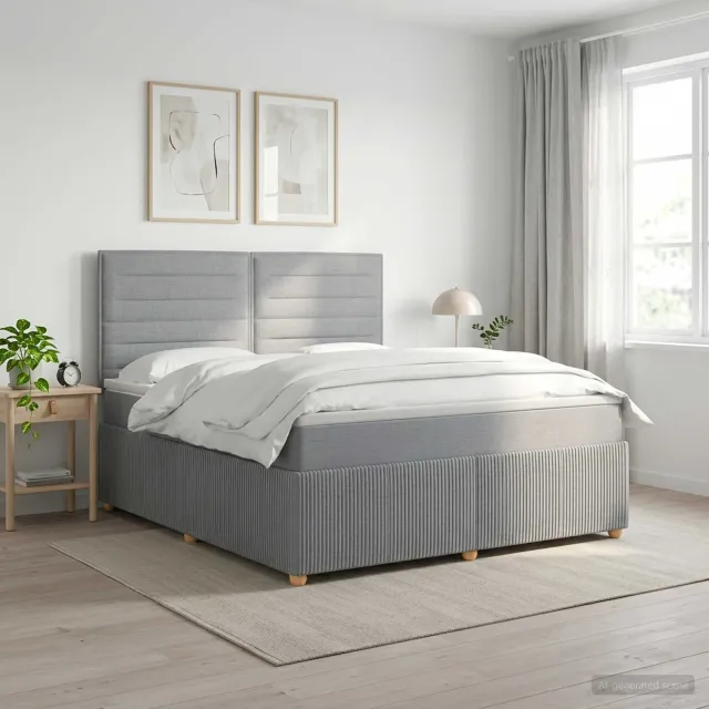 vidaXL Boxspringbed met matras Lichtgrijs 180 x 200 cm Stof