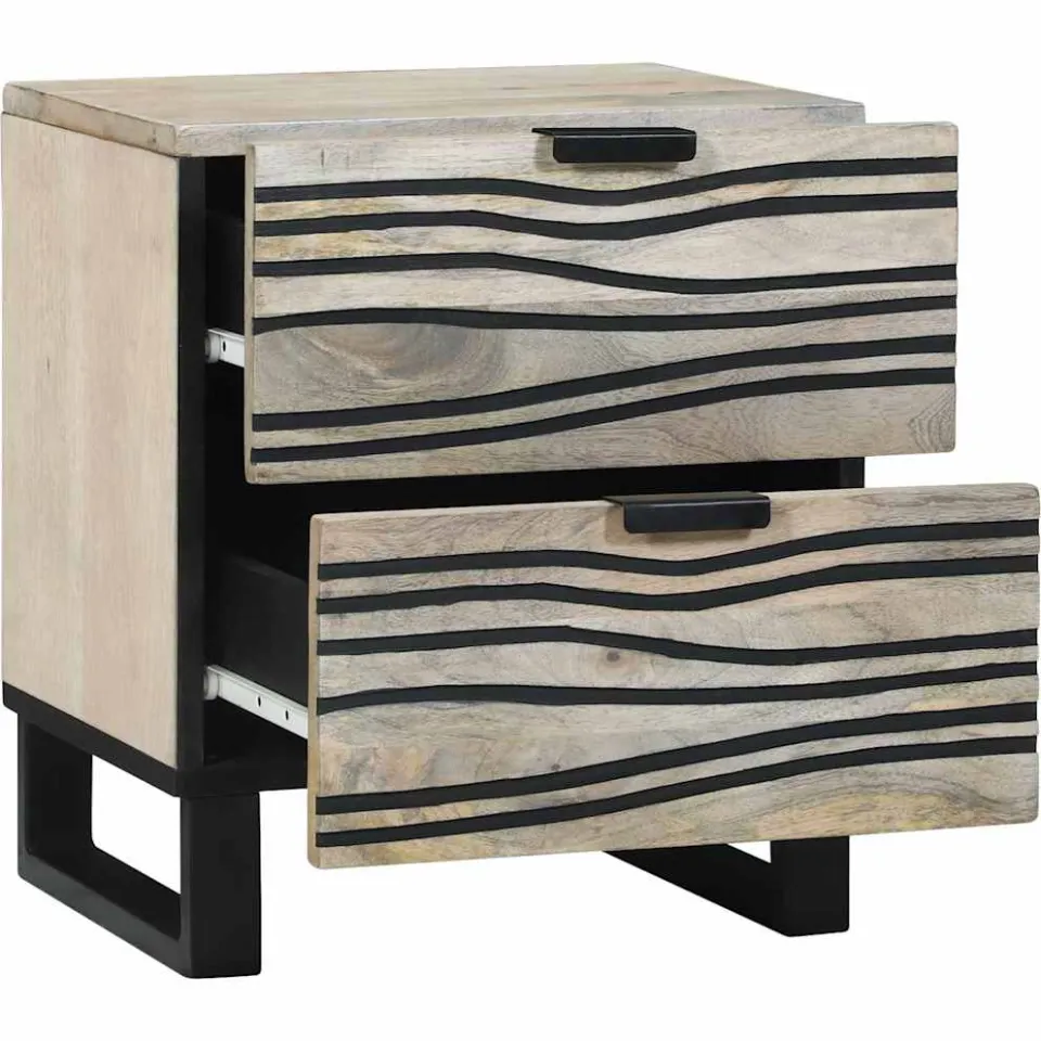 vidaXL Nachtkastje 2 st Wit 40 x 33 x 46 cm Bewerkt hout, foto 3