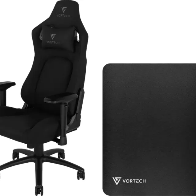 Vortech Pro Gamestoel Zwart + Vloermat