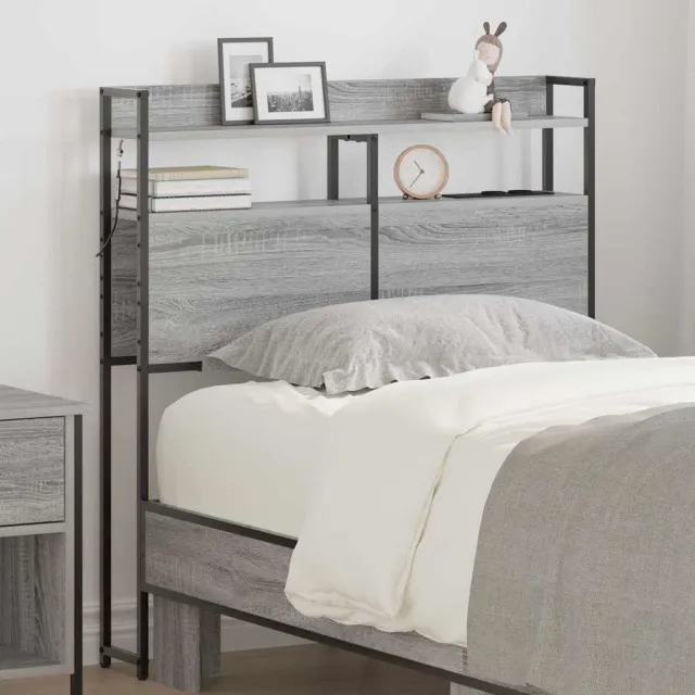 vidaXL Opslag hoofdbord Grijs Sonoma 100 cm Bewerkt hout