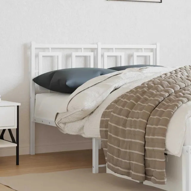 vidaXL Vervangend hoofdbord 120 cm metaal wit