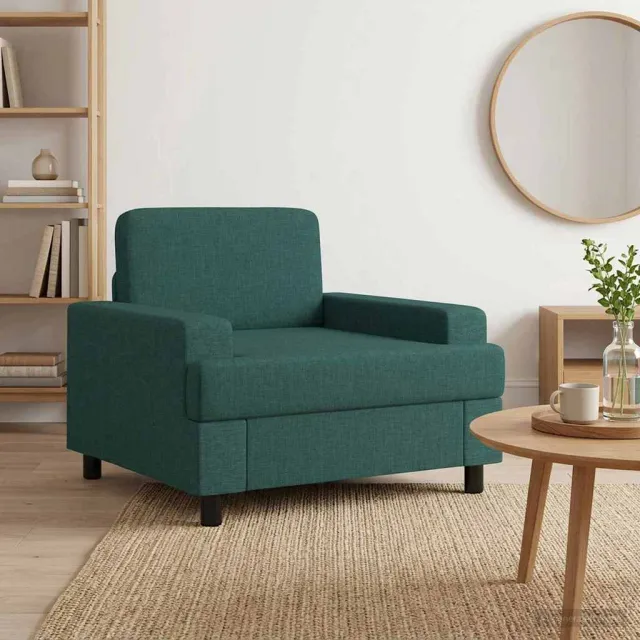 vidaXL Fauteuil Donkergroen Stof