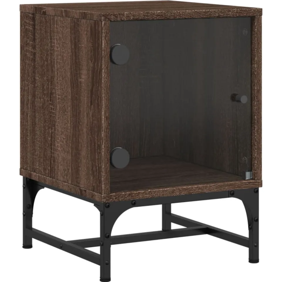vidaXL Bedside Cabinet 2 st Brown Oak 13.8x14.6x19.7 in, foto 4