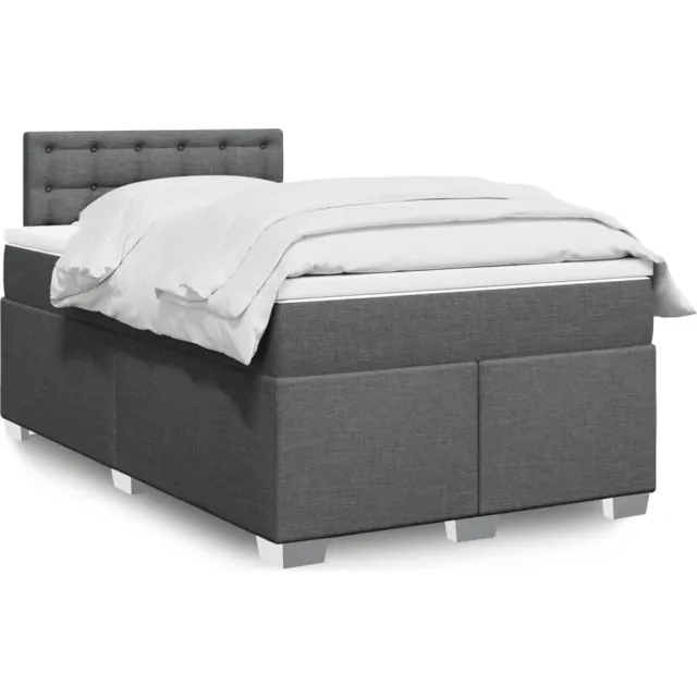 vidaXL Boxspring met matras stof donkergrijs 120x190 cm grijs