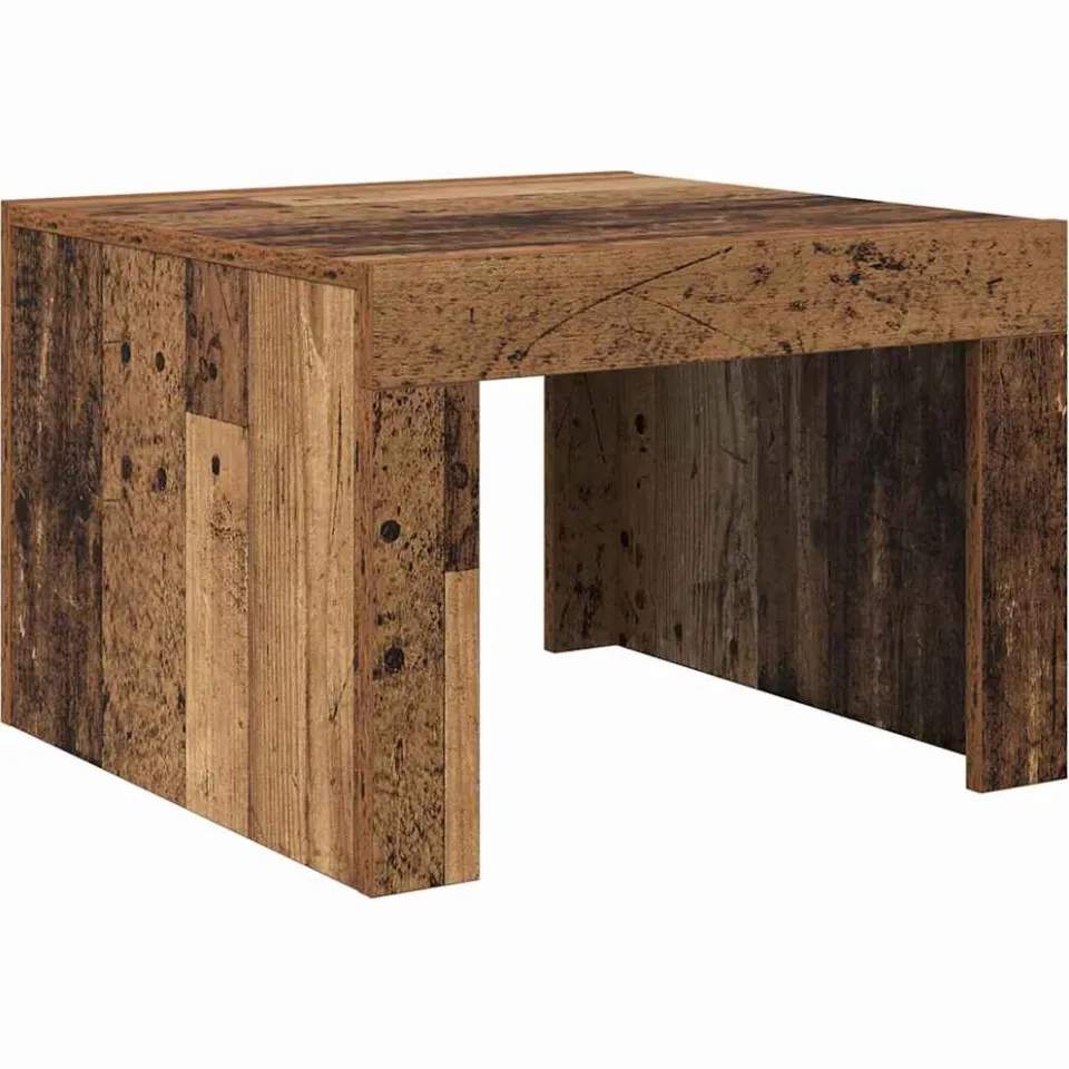 vidaXL Salontafel Oudhout 50 x 50 x 35 cm Bewerkt hout bruin, foto 3