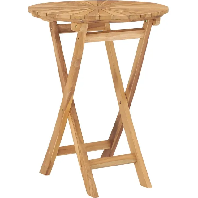 vidaXL Tuintafel inklapbaar Ø60 cm massief teakhout Bruin