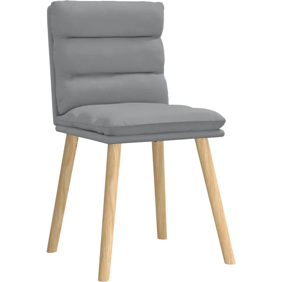 vidaXL Eetkamerstoelen 4 st stof lichtgrijs grijs, foto 3
