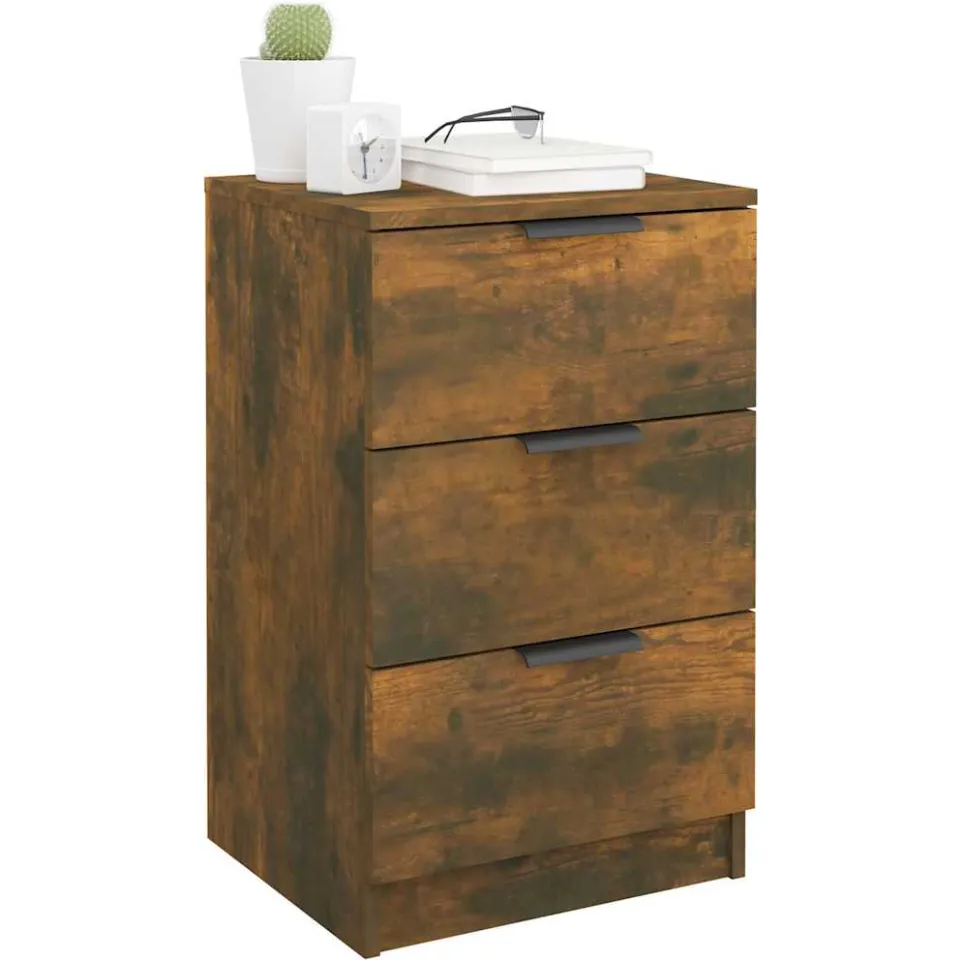vidaXL Nachtkastje 40x36x65 cm gerookt eikenkleurig Bruin