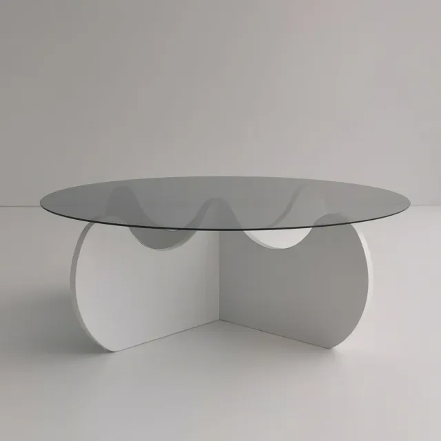 Skye Decor , Salontafel, Himalayas, Gehard glas, Wit, 90 x 90 x 30 cm